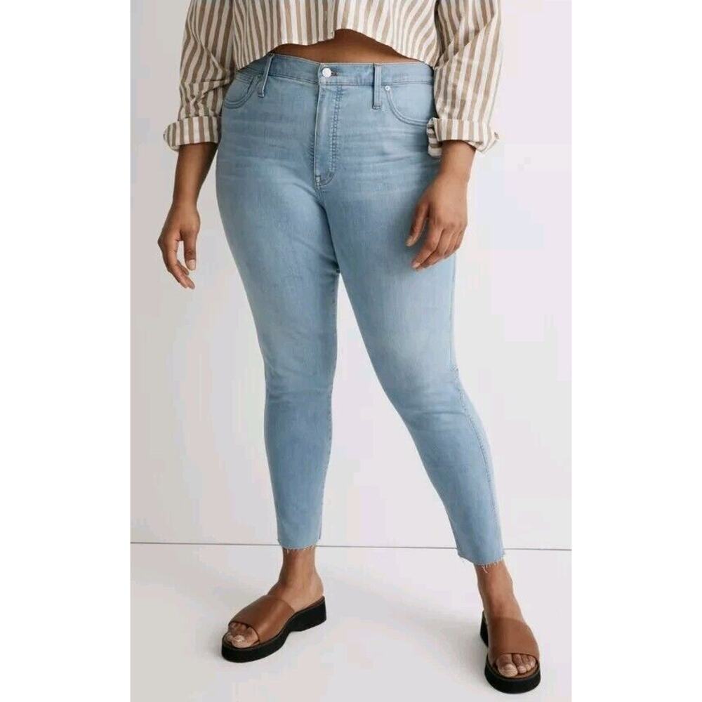 NEW Madewell 10" High Rise Skinny Crop Jeans Sz 32 Blue Charlemont Wash Stretch